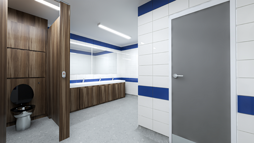 3D design of an office toilet refurbishment